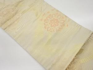 波・唐草に華紋模様織出し名古屋帯